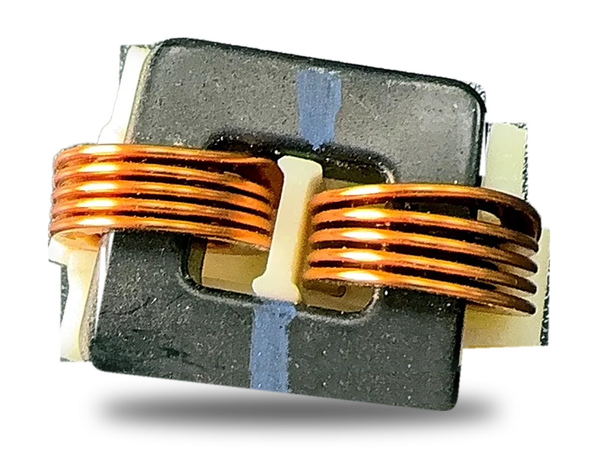 Dual-winding flat-wire output inductor on PPS base